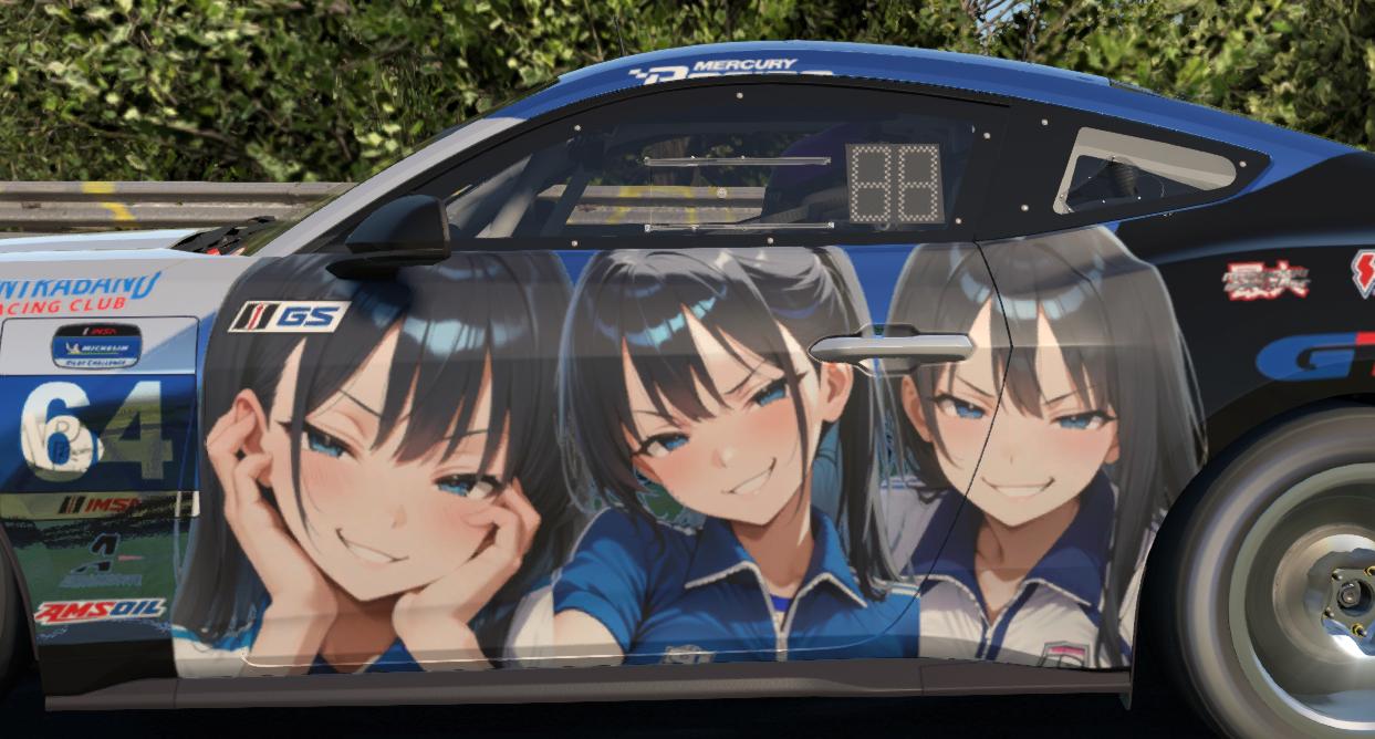 Preview of Anime Girl – Itasha – Waifu – Ford Mustang GT4 | Race Team Theme by Michael Komori
