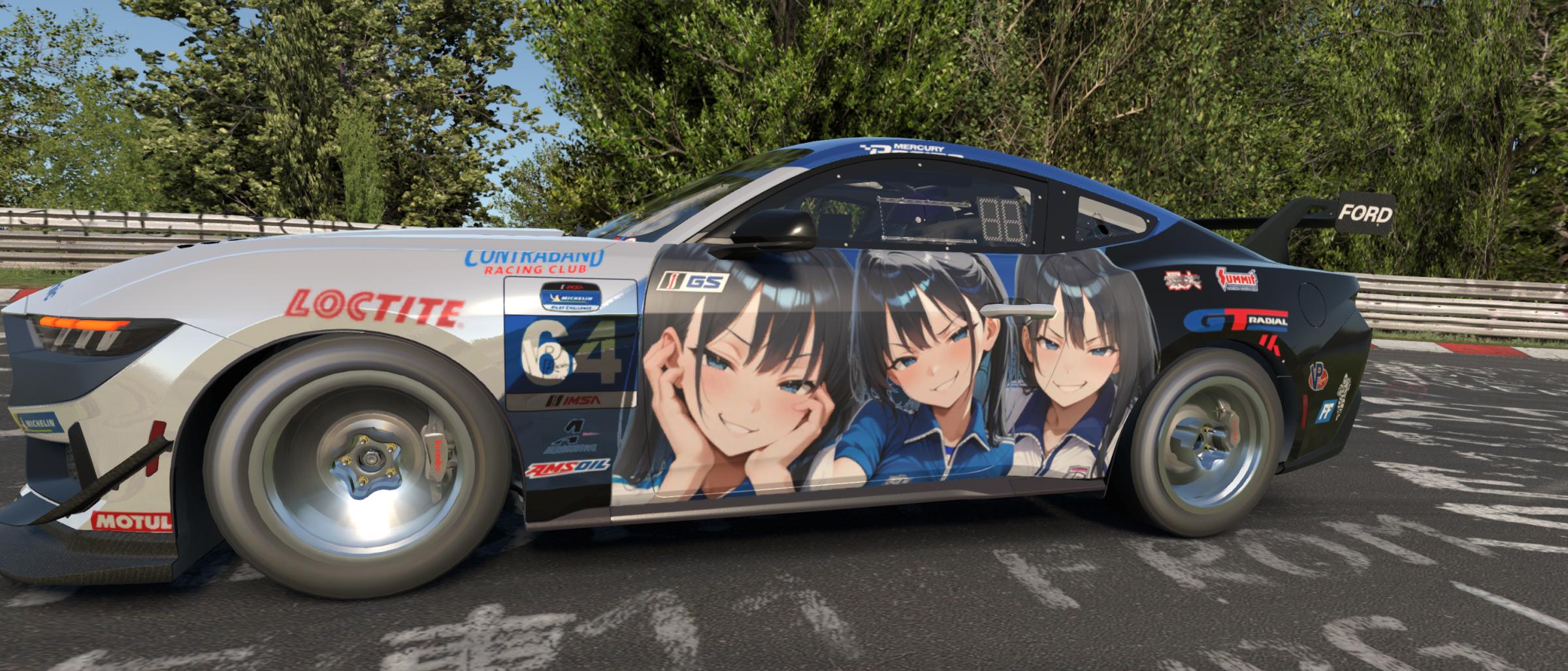 Preview of Anime Girl – Itasha – Waifu – Ford Mustang GT4 | Race Team Theme by Michael Komori