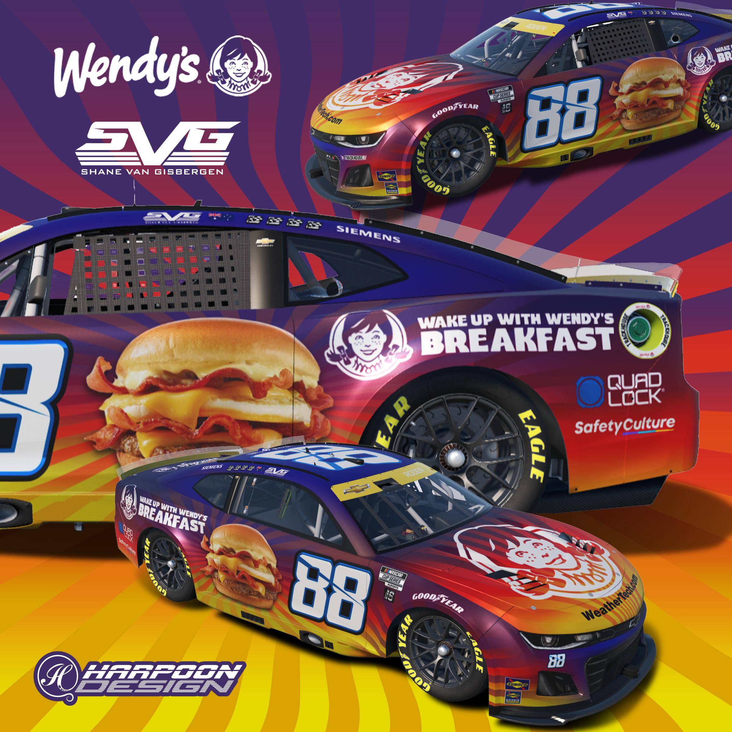 Preview of 2025 Shane Van Gisbergen Wendys Breakfast Baconator Chevrolet No Num by Brantley Roden