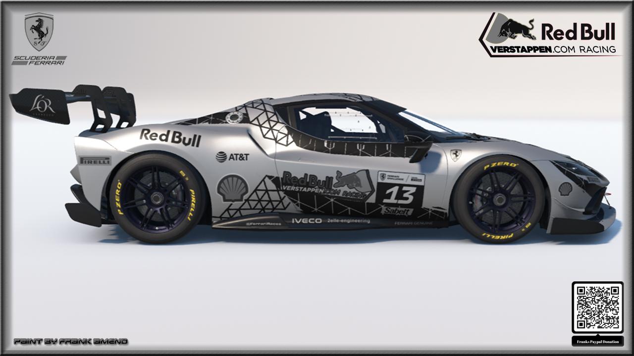 Preview of Black and White Verstappen Com Racing  Ferrari 296 Challenge by Frank Amend