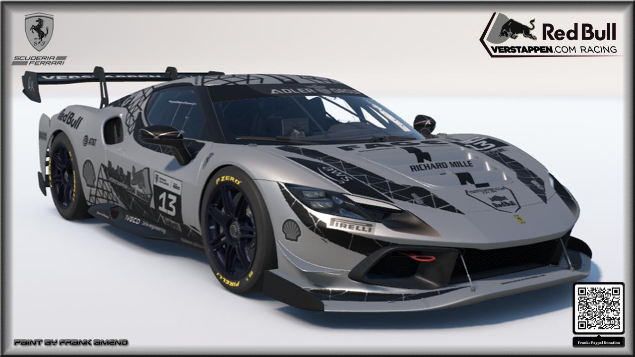 Preview of Black and White Verstappen Com Racing  Ferrari 296 Challenge by Frank Amend