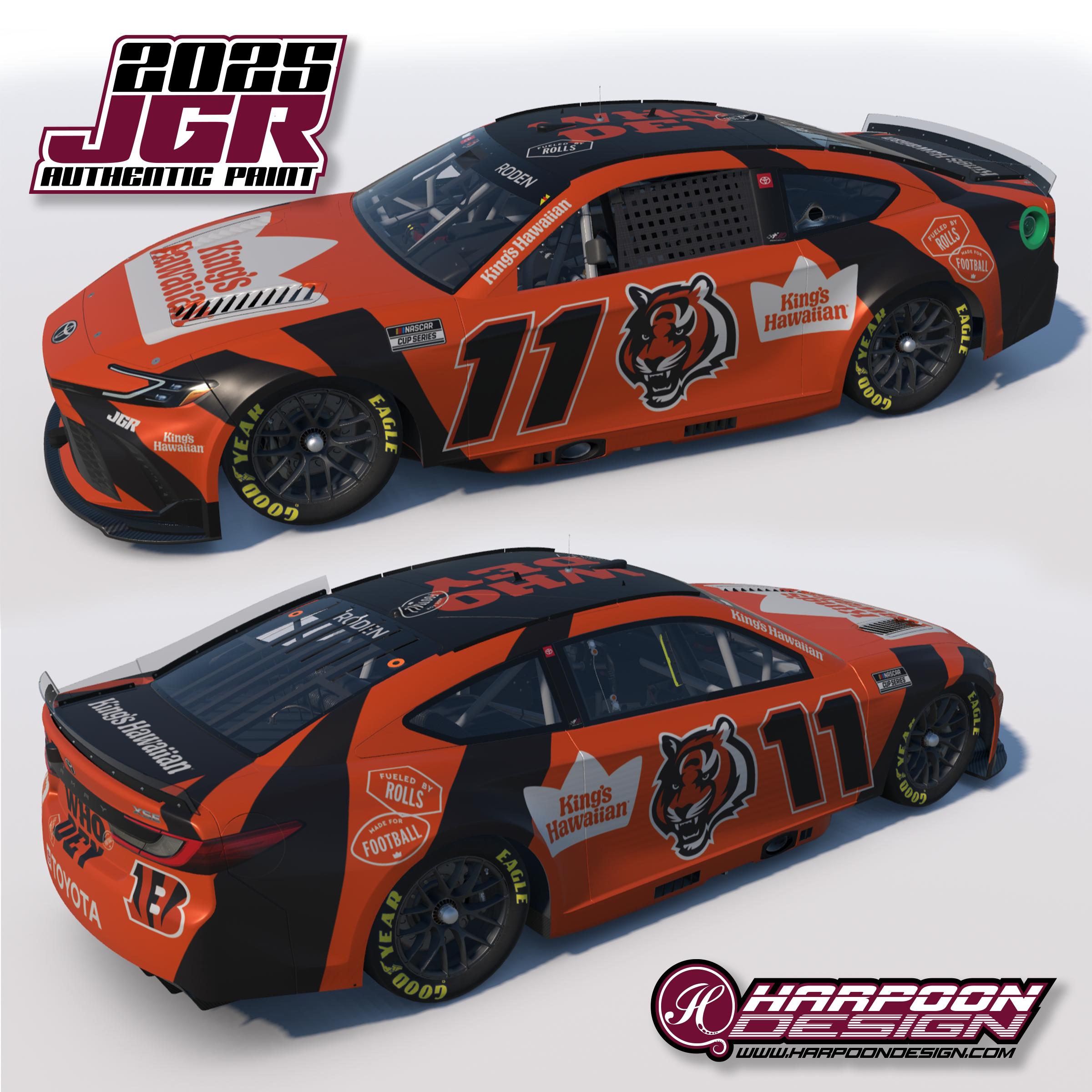 Preview of 2025 Denny Hamlin Hawiian Bengals Camry by Brantley Roden