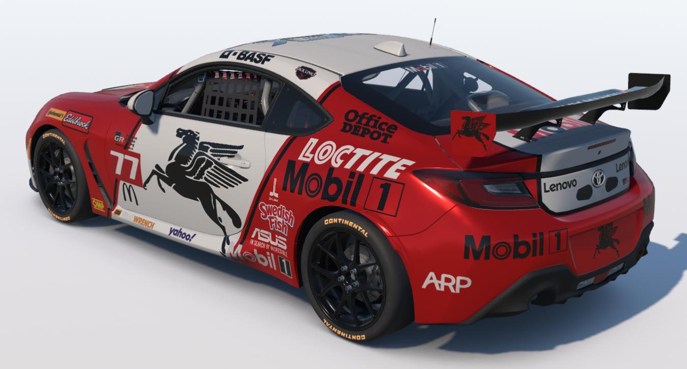 Preview of Mobil One Retro Red and Black Toyota GR86 by Ronald Lawson2
