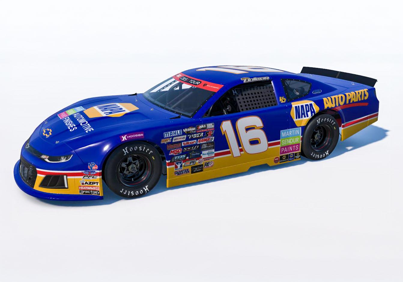 Preview of Jake Bollman 2025 Throwback CARS Tour NAPA Camaro (Sim Stamp) by Matt Nunnery