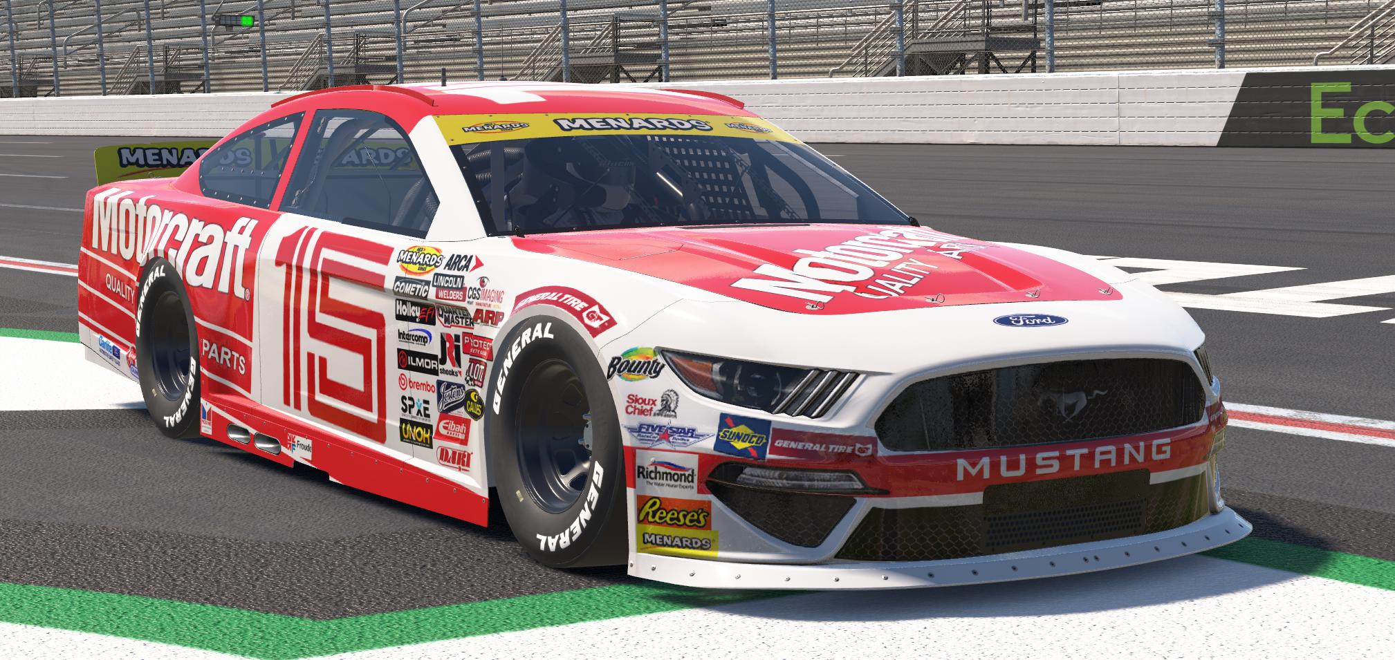 Preview of ARCA Ford Mustang 1986 Motorcraft FORD Ricky Rudd SIM STAMP NUMBER by Brian J Oshenska
