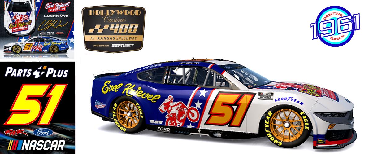 Preview of 2025 RWR # 51 Cody Ware / Evel Knievel Museum Ford Mustang Dark Horse at Kansas. by Micael Hagstrom