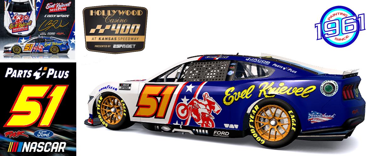 Preview of 2025 RWR # 51 Cody Ware / Evel Knievel Museum Ford Mustang Dark Horse at Kansas. by Micael Hagstrom