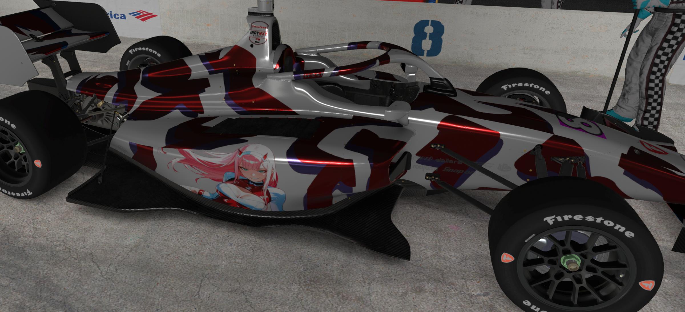 Preview of Zero Two Itasha – Dallara IR-18 IndyCar - waifu anime  by Michael Komori