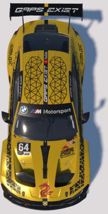 Preview of Gaps Exist Sim Racing Team Yellow and Black Livery for BMW M4 GT3 EVO by Gav E.