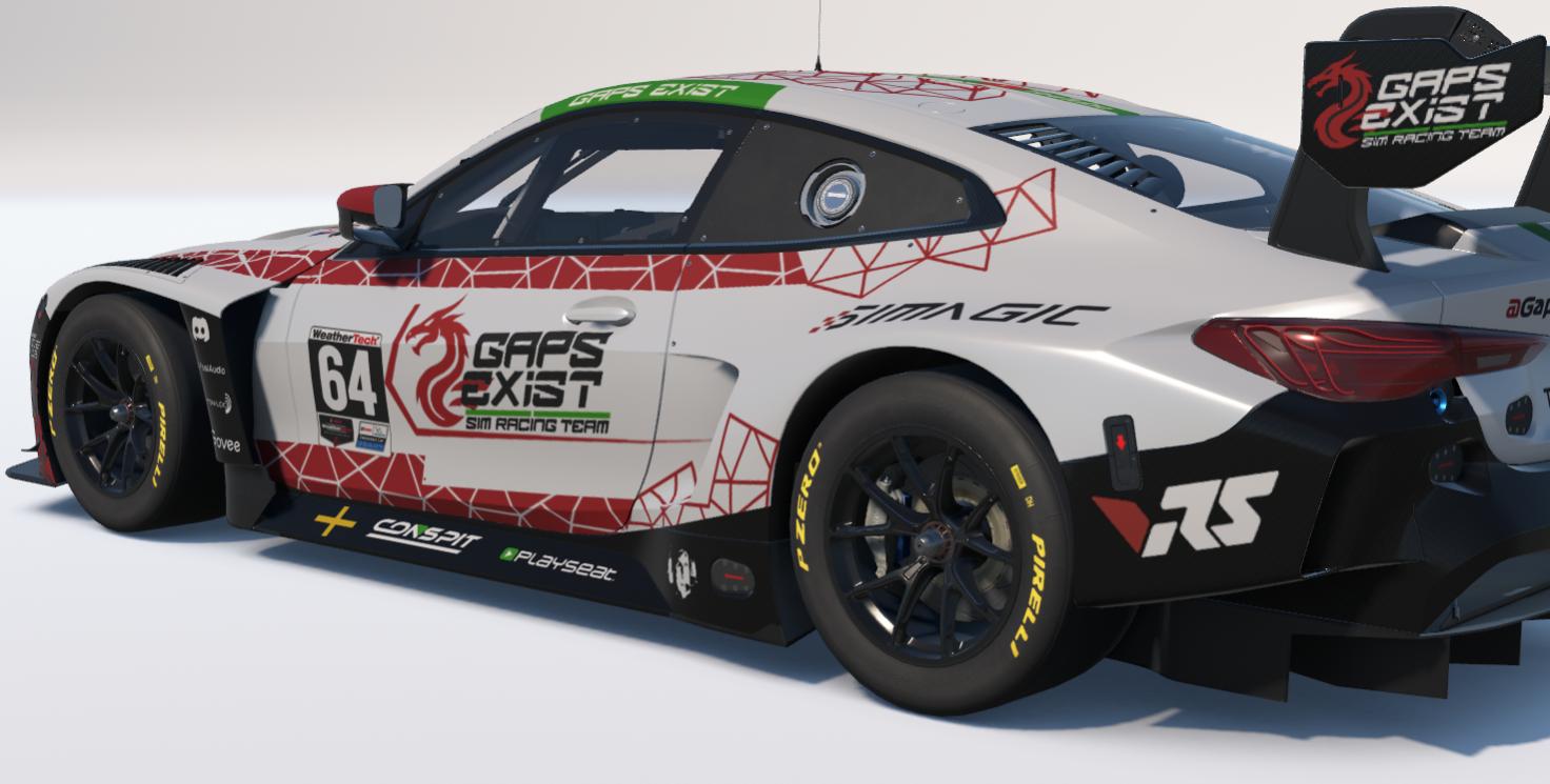 Preview of Gaps Exist Sim Racing Team White, Red and Green Wales Tribute Livery for BMW M4 GT3 EVO by Gav E.