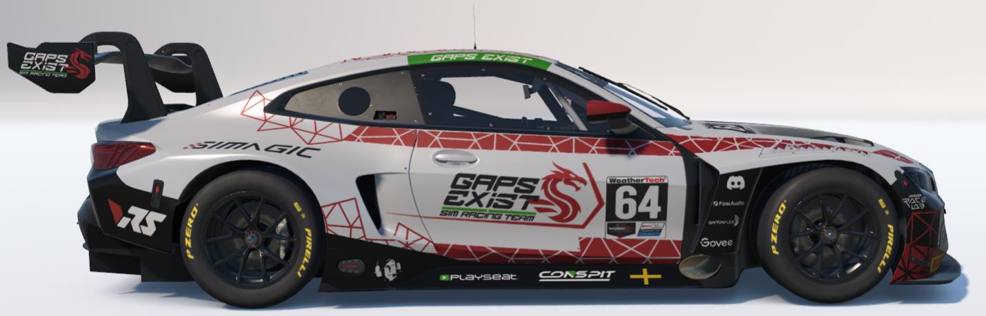 Preview of Gaps Exist Sim Racing Team White, Red and Green Wales Tribute Livery for BMW M4 GT3 EVO by Gav E.