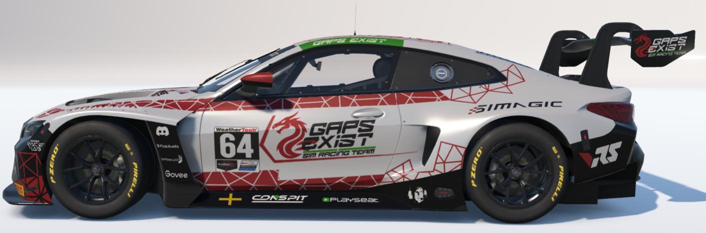 Preview of Gaps Exist Sim Racing Team White, Red and Green Wales Tribute Livery for BMW M4 GT3 EVO by Gav E.