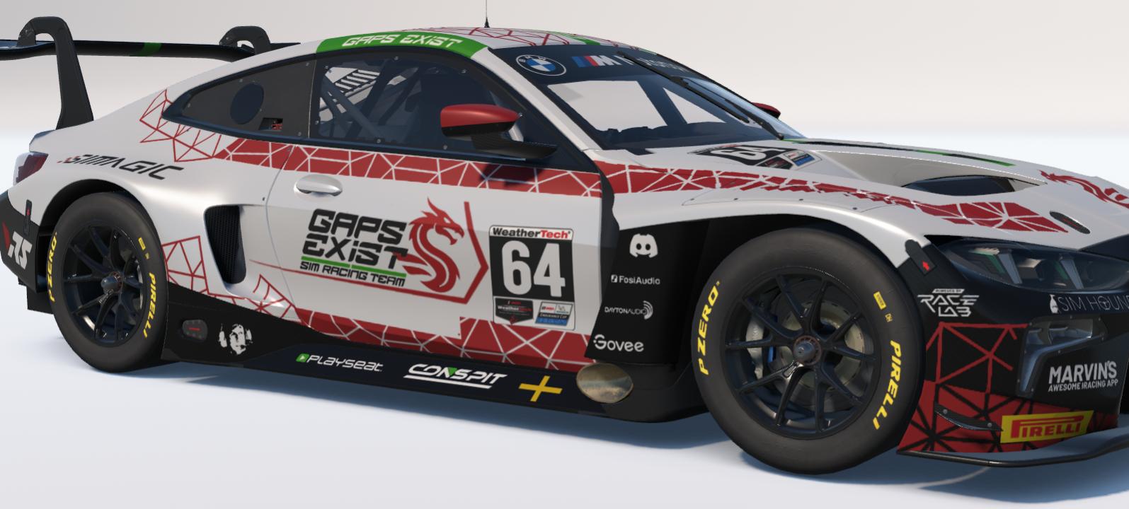 Preview of Gaps Exist Sim Racing Team White, Red and Green Wales Tribute Livery for BMW M4 GT3 EVO by Gav E.