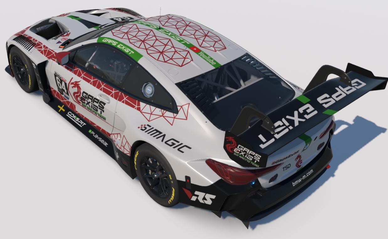 Preview of Gaps Exist Sim Racing Team White, Red and Green Wales Tribute Livery for BMW M4 GT3 EVO by Gav E.
