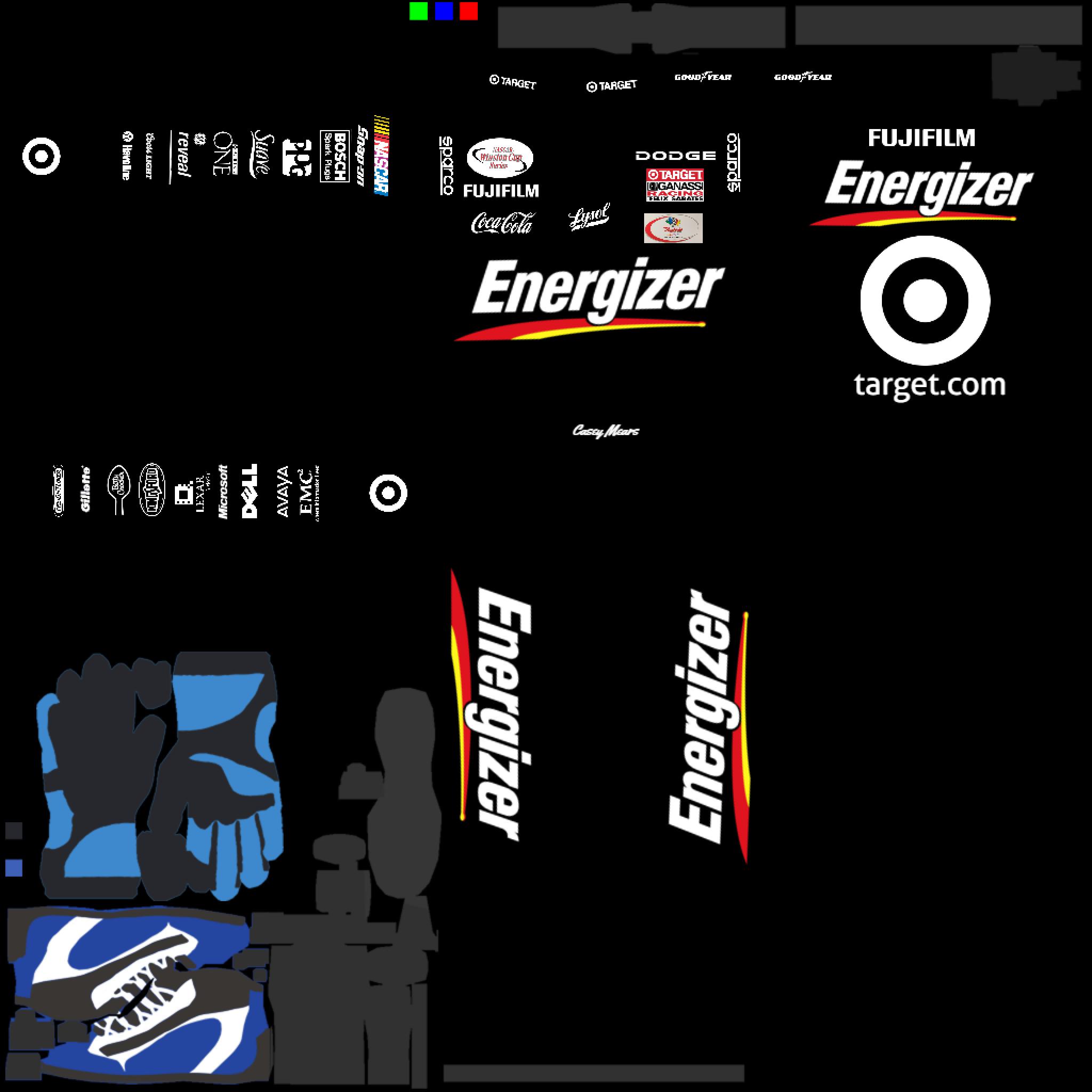 Preview of Casey Mears 2003 Energizer / Target Firesuit 2003 UAW-GM Quality 500  by Brenden Broberg