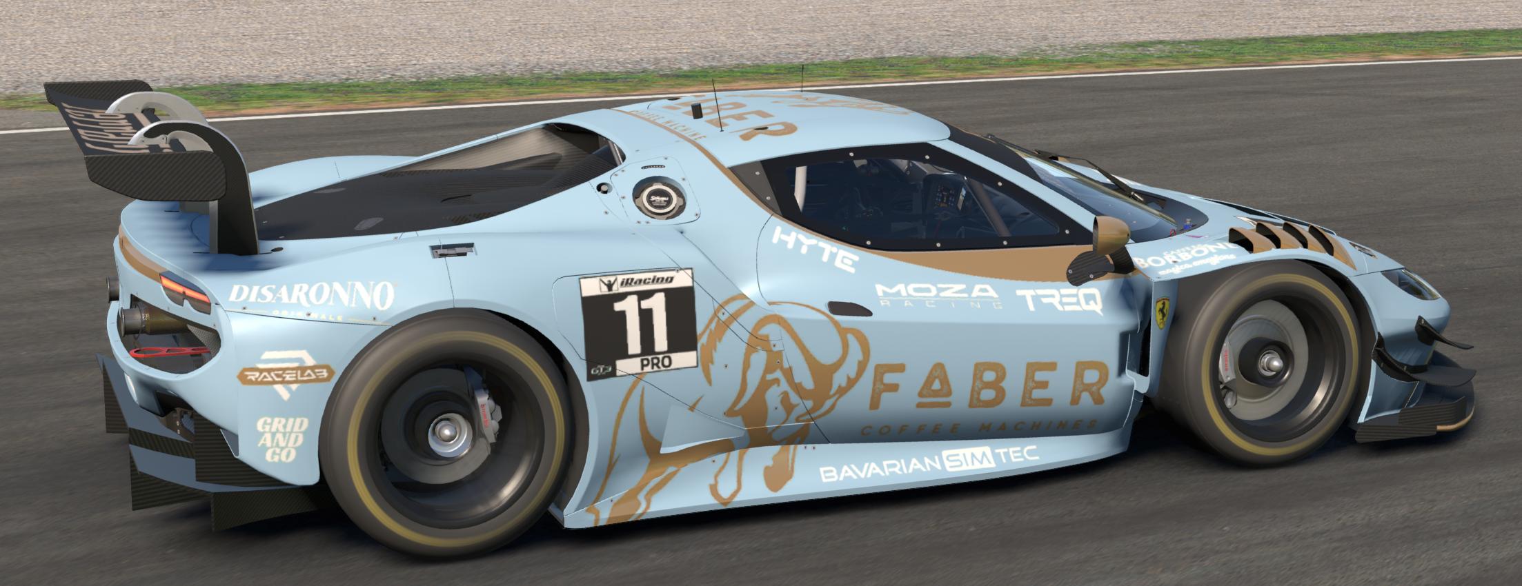 Preview of Ferrari 296 GT3 - Faber Coffee Machines (Baby Blue) by Dennis Van Der Meeren
