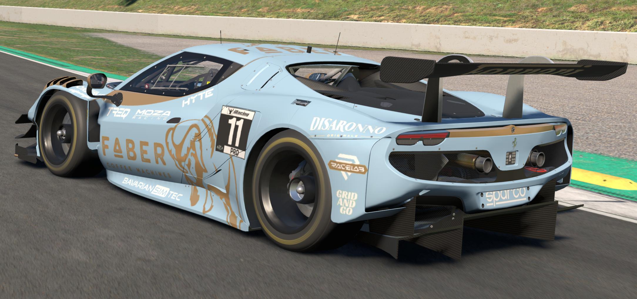 Preview of Ferrari 296 GT3 - Faber Coffee Machines (Baby Blue) by Dennis Van Der Meeren