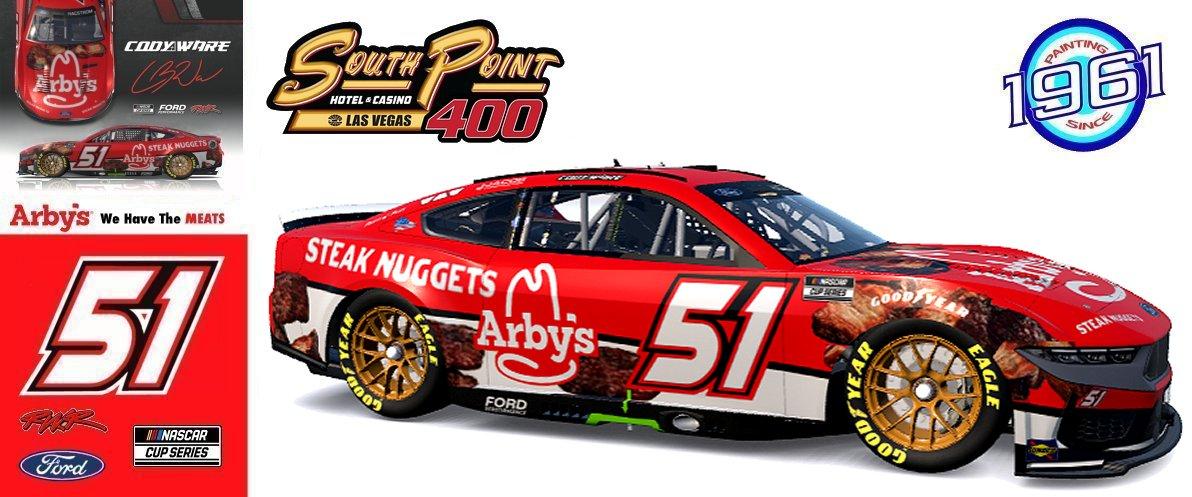 Preview of  2025 RWR Cody Ware / Arby´s Steak Nuggets Ford Mustang Dark Horse at Las Vegas Motor Speedway. by Micael Hagstrom
