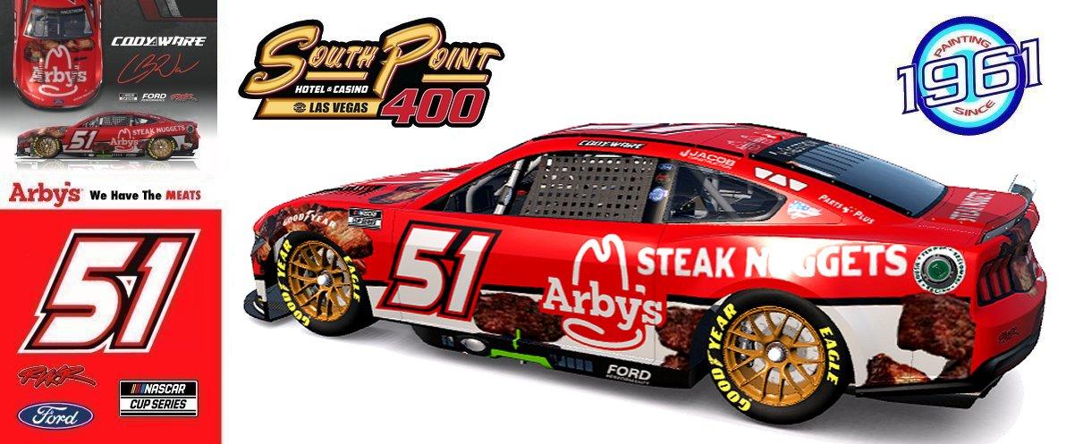 Preview of  2025 RWR Cody Ware / Arby´s Steak Nuggets Ford Mustang Dark Horse at Las Vegas Motor Speedway. by Micael Hagstrom