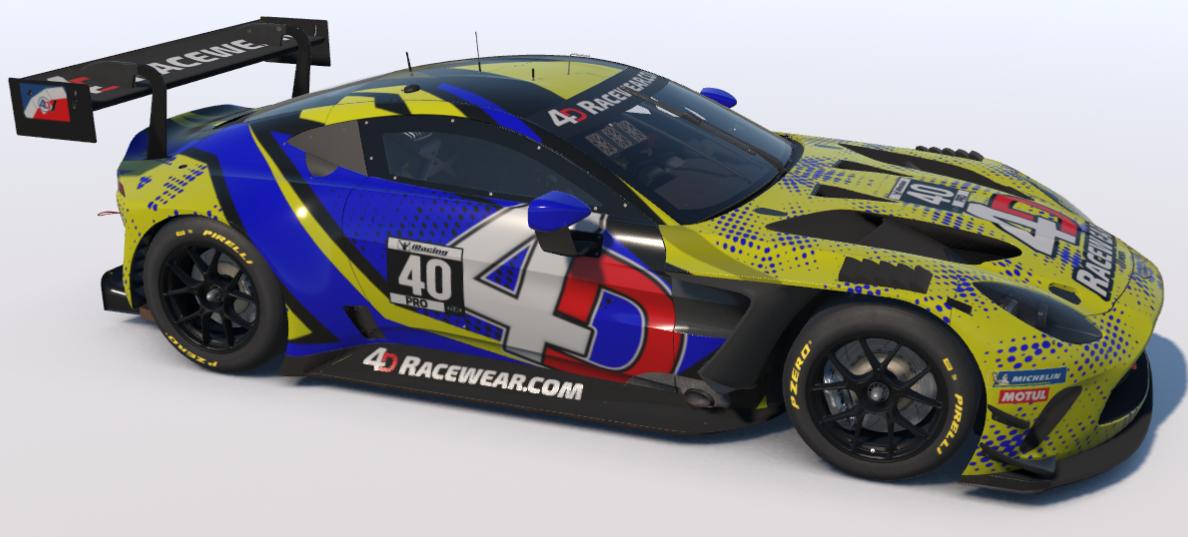 Preview of 4D Astin Martin GT3 Yellow Blue Dots by Jim H.