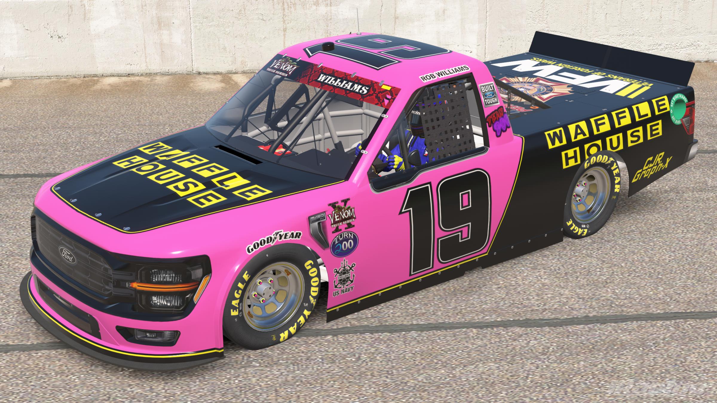 Preview of Rob Williams Waffle House Breast Cancer F 150 Venom Season 10 Custom #19 by Corey Rutherford