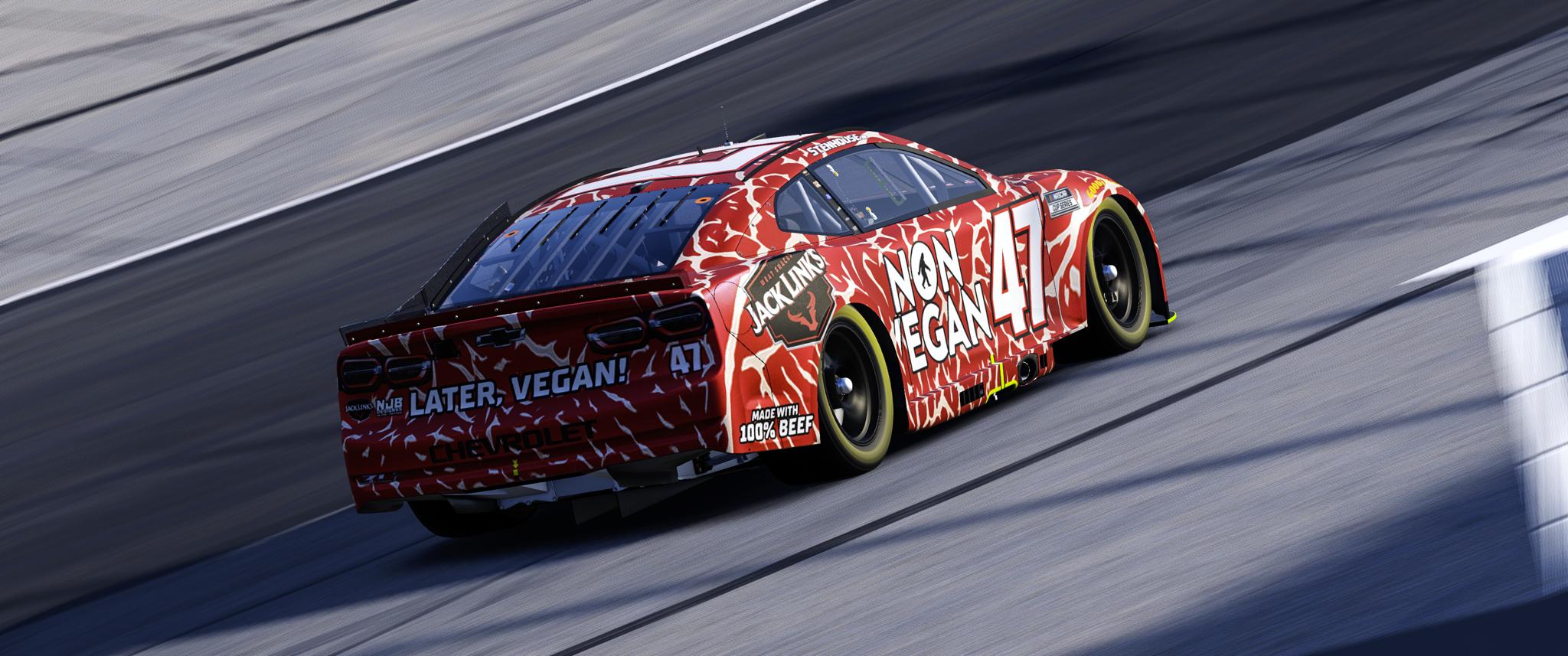 Preview of #47 2025 Ricky Stenhouse Jr Hyak Motorsports Non Vegan Jack Links Sim Stamp by Noah Blackwell