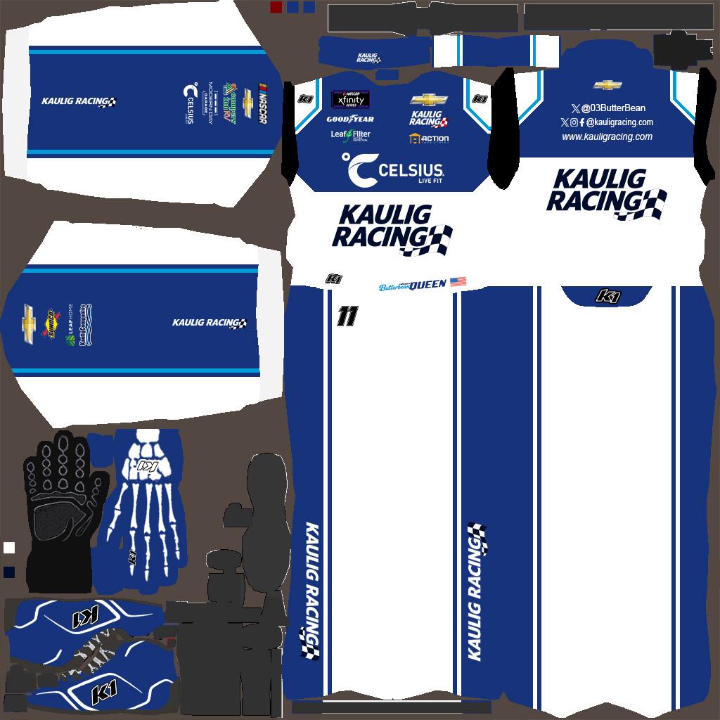 Preview of 2025 Brenden Queen Kaulig Racing K1 Suit by Dylan Martens