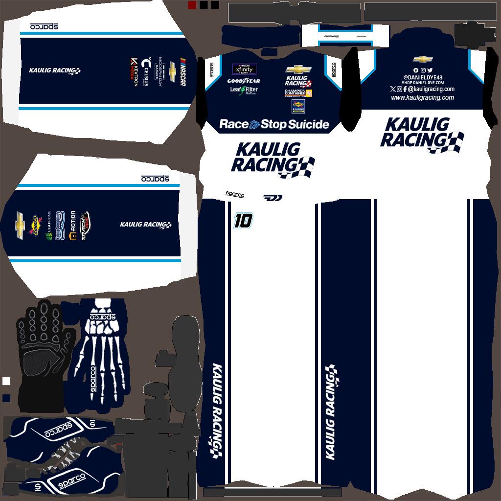 Preview of 2025 Daniel Dye Kaulig Racing Sparco Suit by Dylan Martens