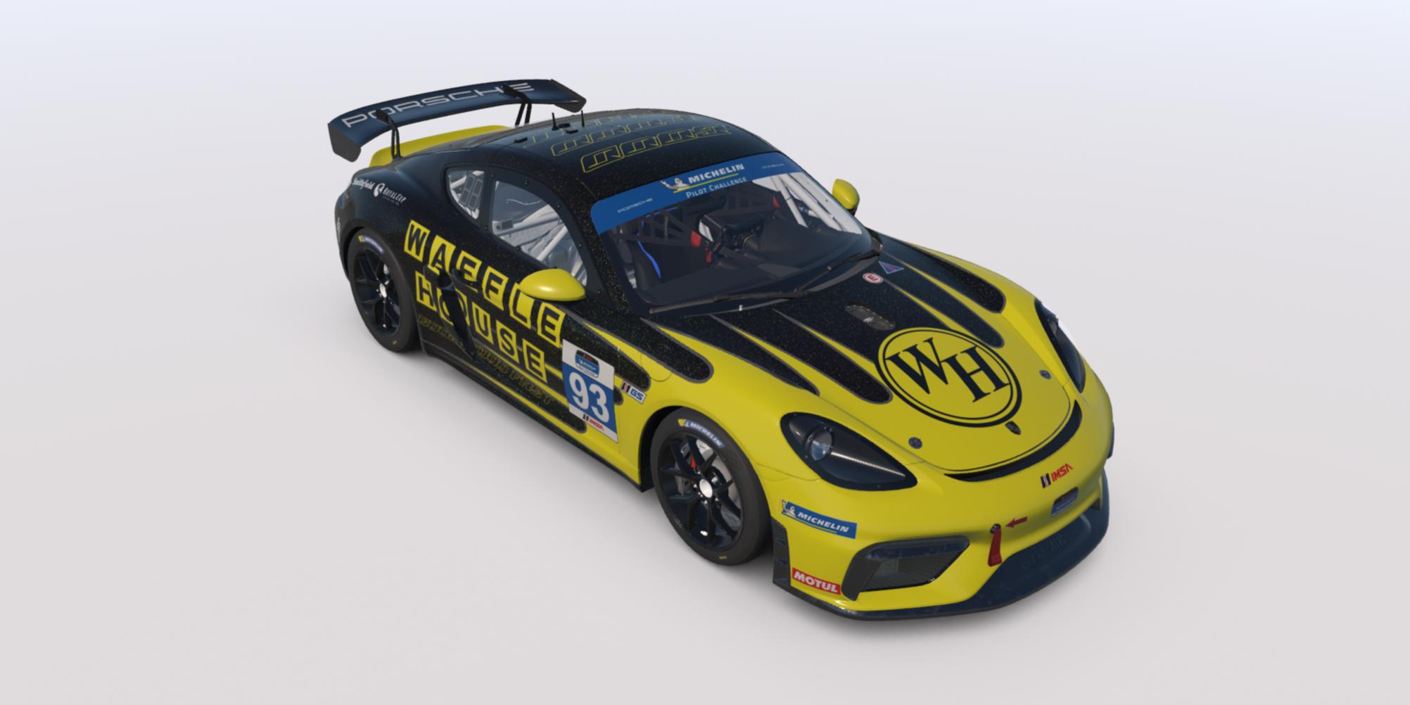 Preview of Sparkle Waffle House livery for Porsche 718 GT4 by Clyde Simmons