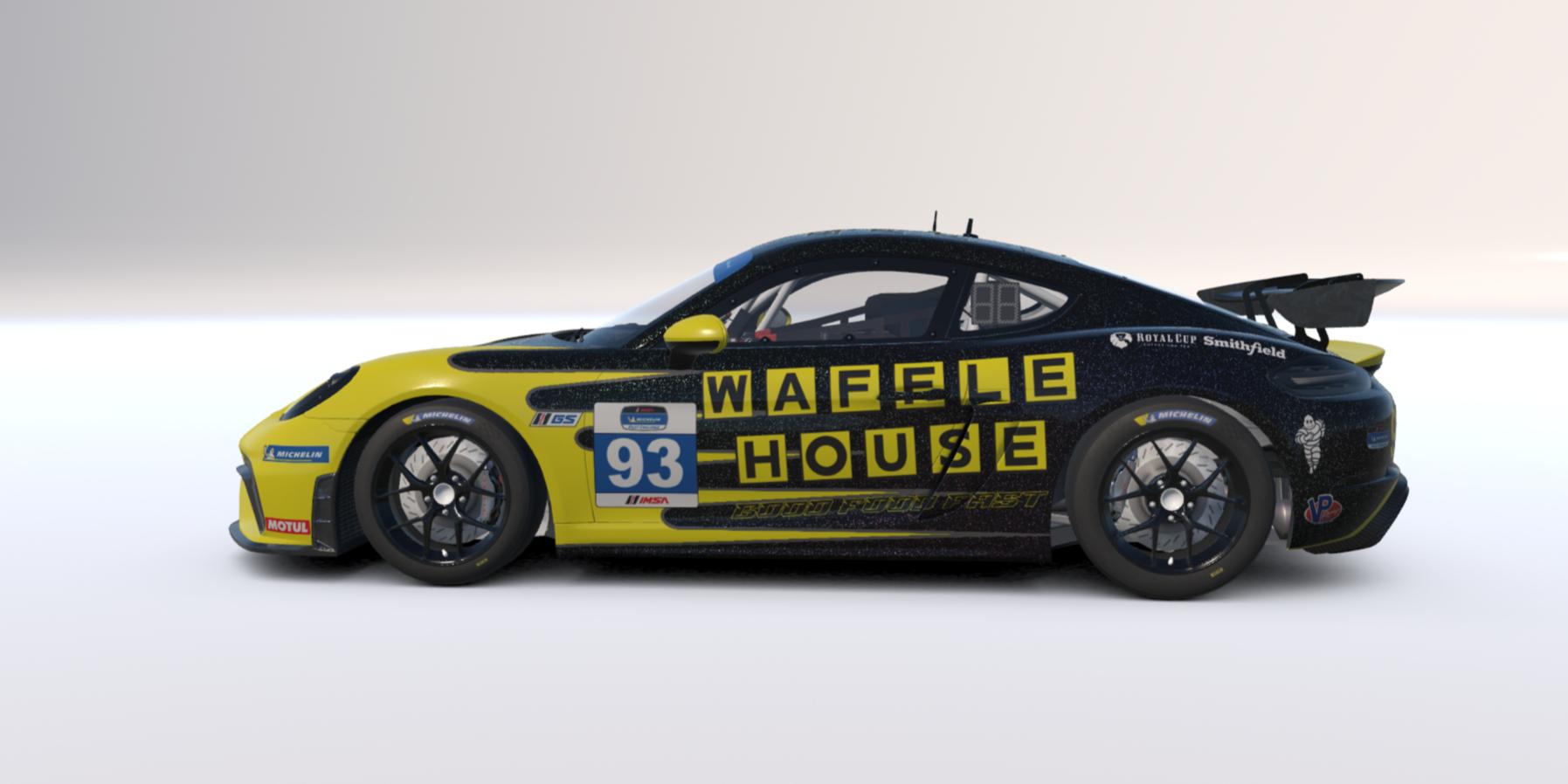 Preview of Sparkle Waffle House livery for Porsche 718 GT4 by Clyde Simmons