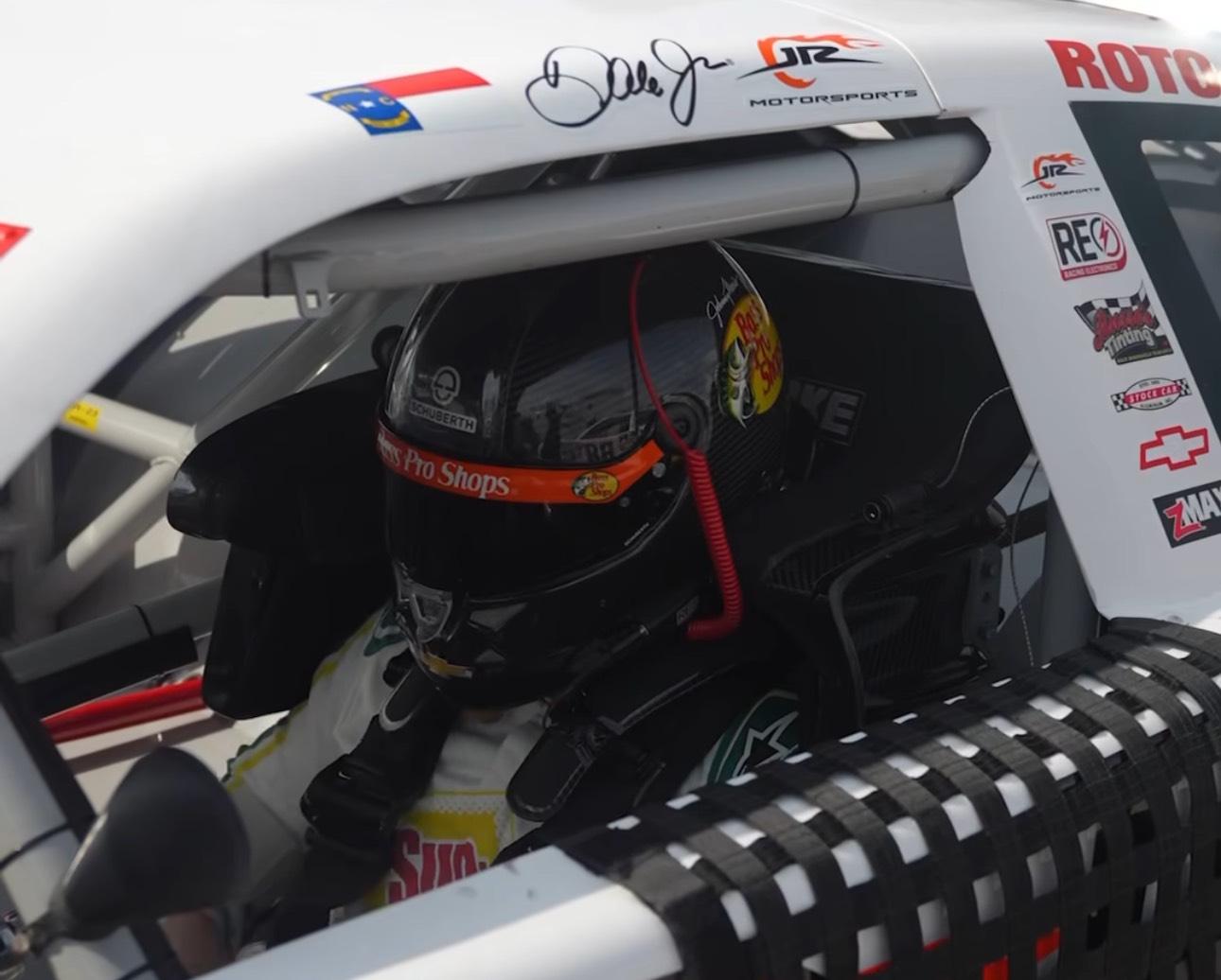 Preview of 2025 Dale Earnhardt Jr Bass Pro Shops Carbon Stilo Helmet "Not a Schuberth" by Chris Bleakley