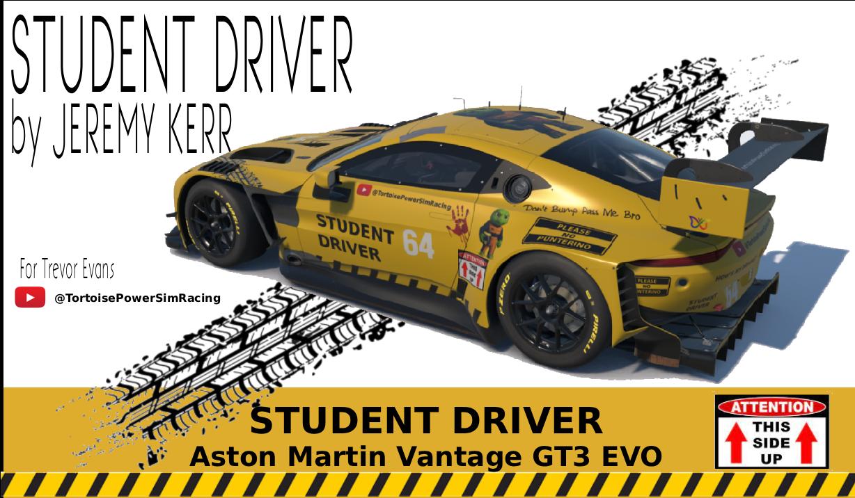 Preview of Student Driver - Custom Livery for Trevor Evans - Aston Martin GT3 by Jeremy Kerr