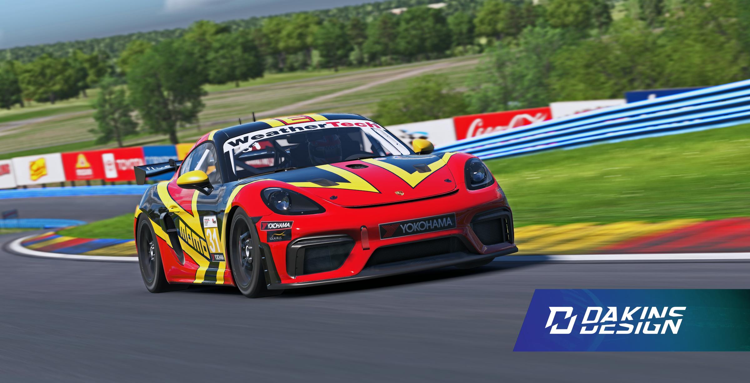 Preview of OFFICIAL MOMO x Goldcrest Motorsports Porsche Sprint Challenge North America Porsche 718 Cayman GT4 Clubsport by Jason Dakins