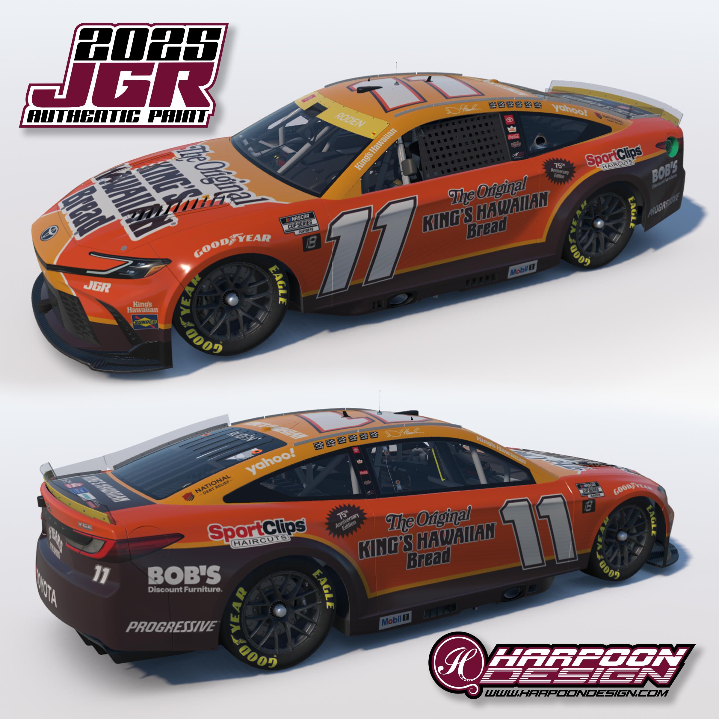Preview of 2025 Denny Hamlin Kings Hawiian 75th Anniversary Camry by Brantley Roden