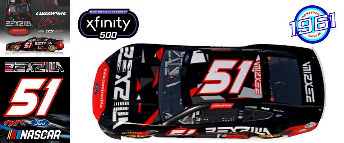 Preview of 2025 RWR Cody Ware / Rexzilla/Kick.com Ford Mustang Dark Horse at Martinsville speedway. by Micael Hagstrom