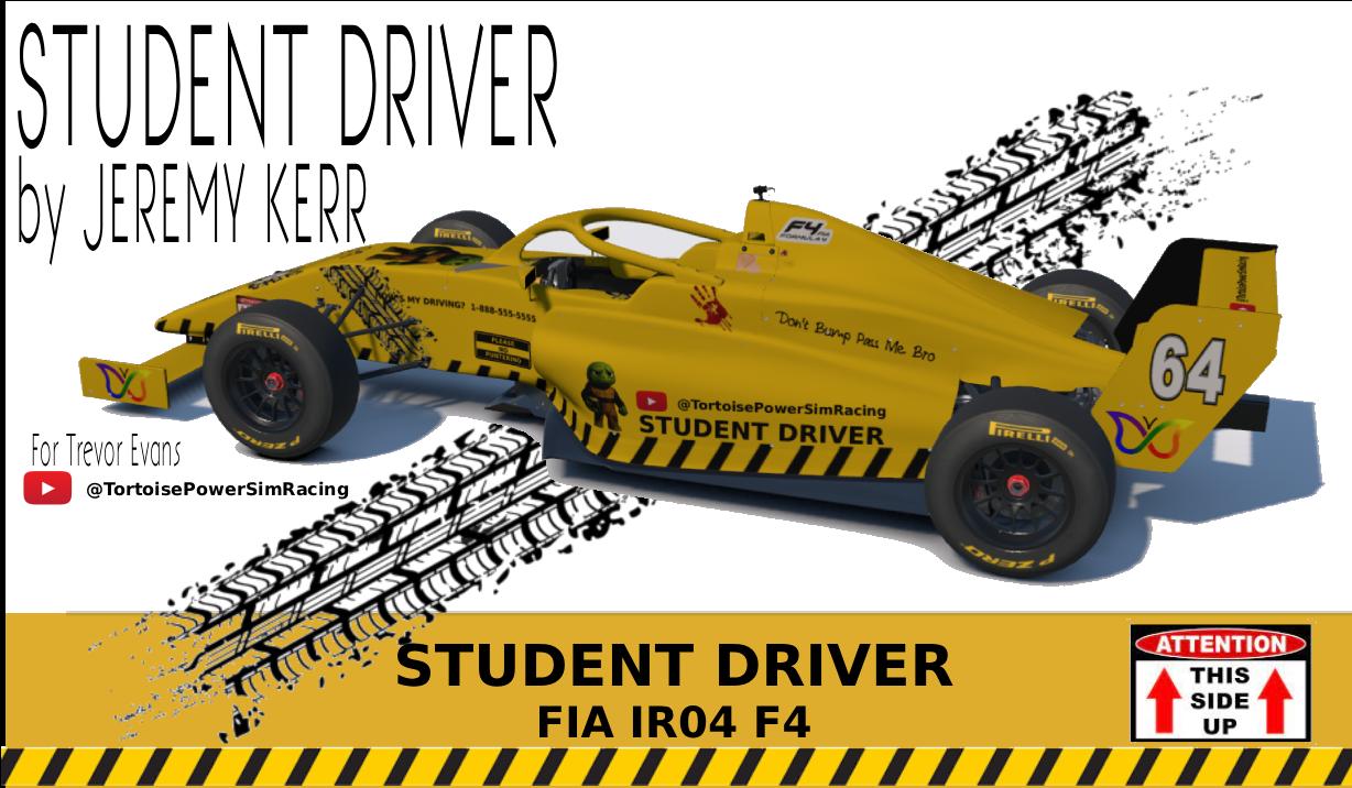 Preview of Student Driver - Custom Livery for Trevor Evans - FIA F4 by Jeremy Kerr