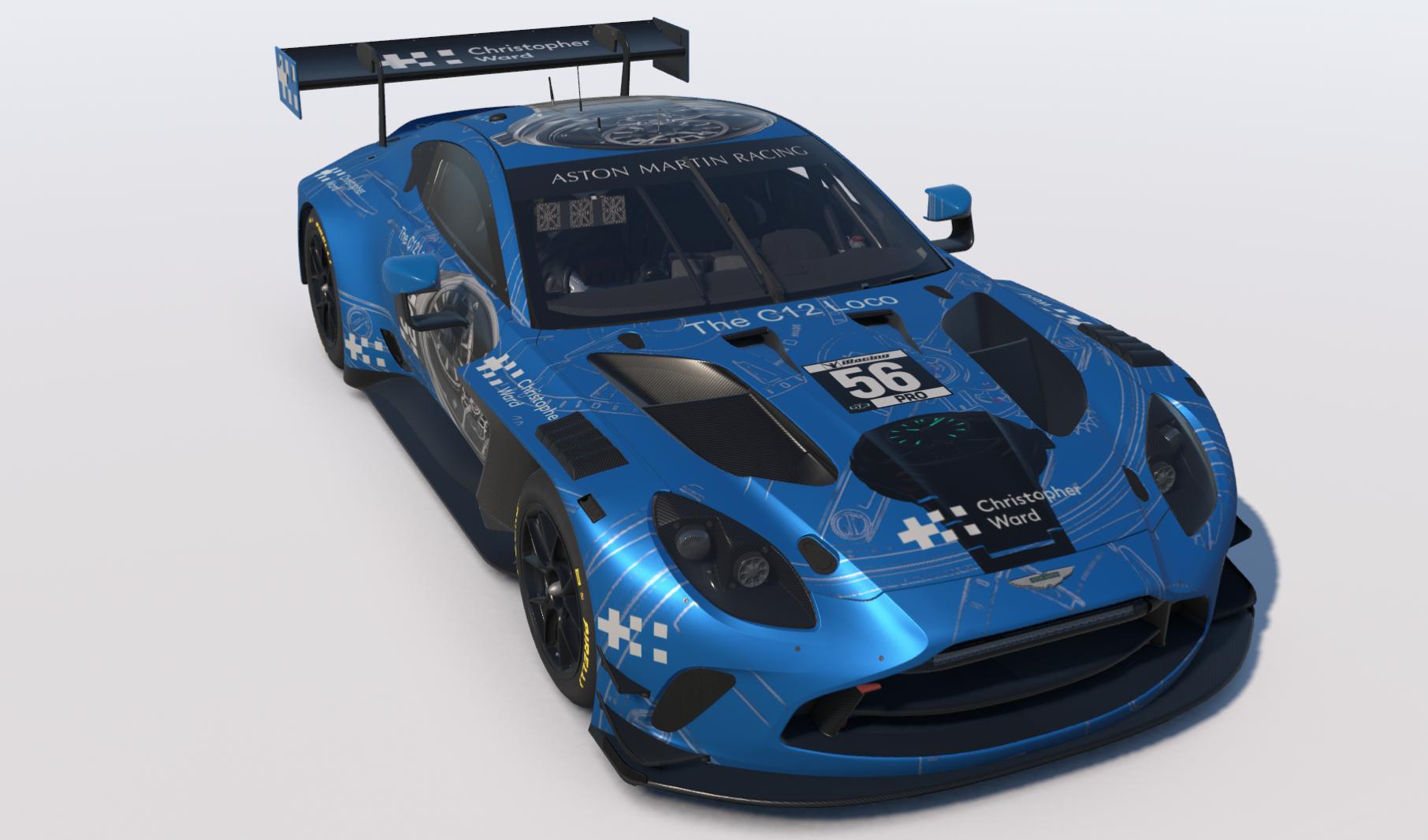 Preview of Christopher Ward C12 Loco model promotional concept AMR Vantage GT3 EVO in Pasadena Blue by Keith Archer