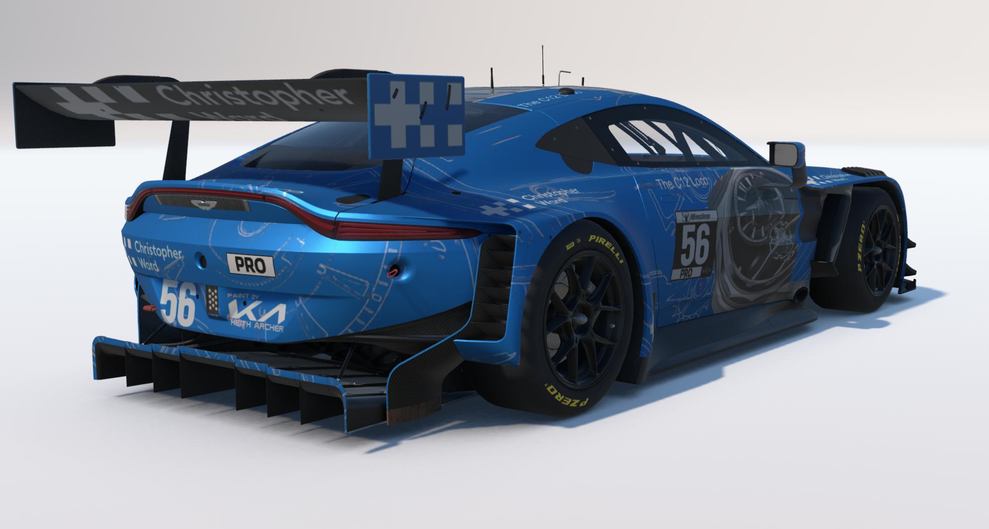 Preview of Christopher Ward C12 Loco model promotional concept AMR Vantage GT3 EVO in Pasadena Blue by Keith Archer