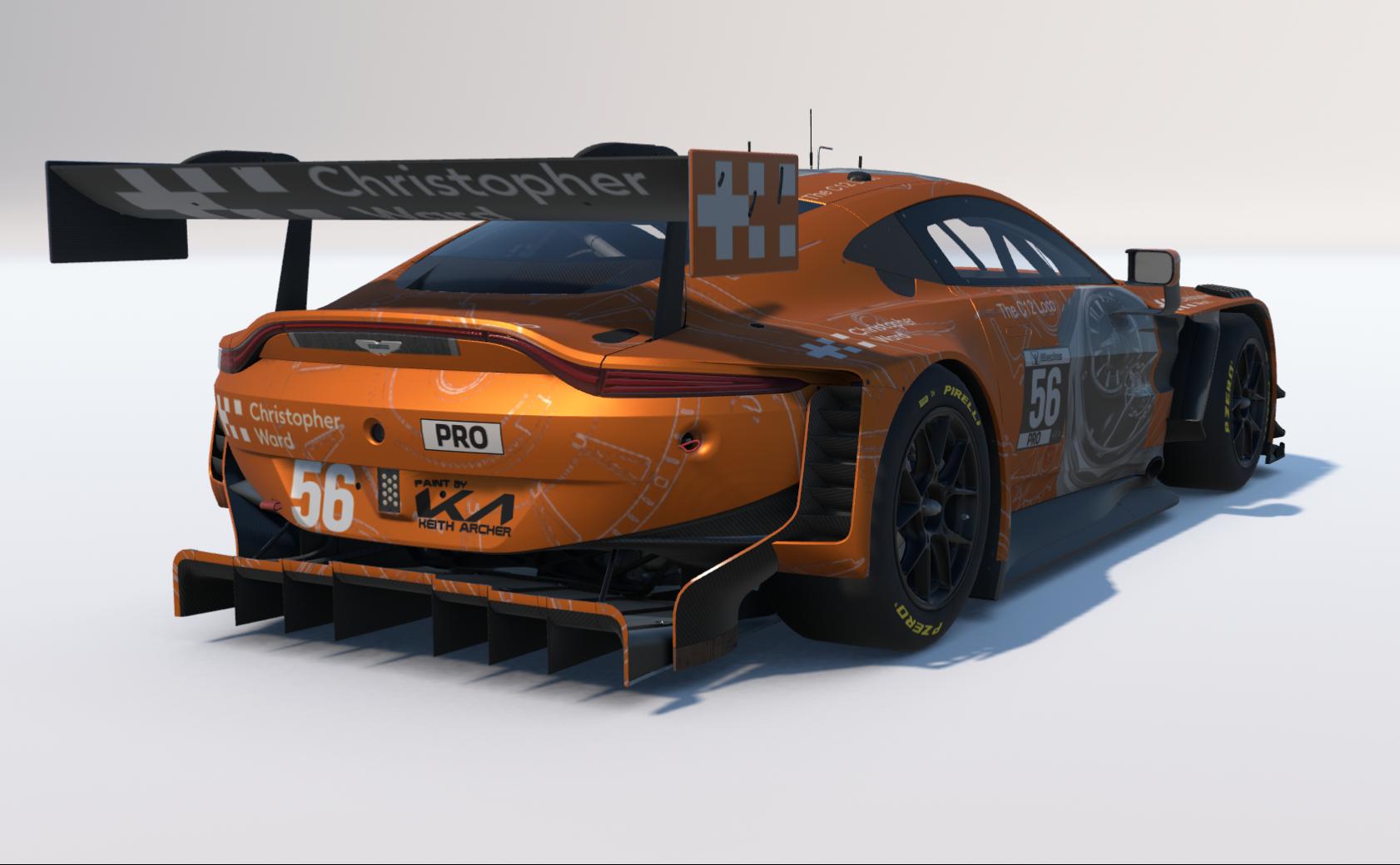 Preview of Christopher Ward C12 Loco model promotional concept AMR Vantage GT3 EVO in Frisco Orange by Keith Archer