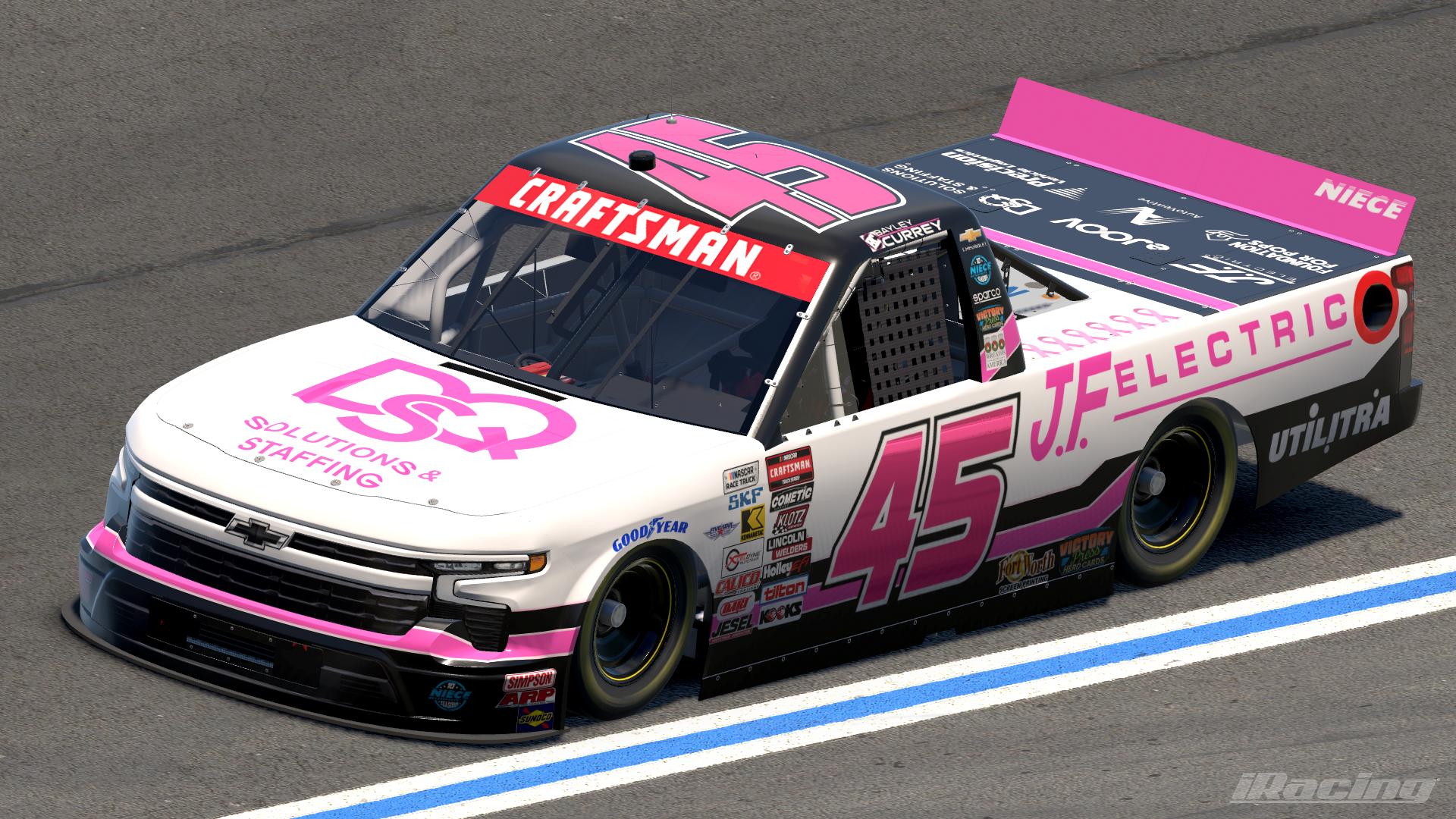 Preview of 2025 Bayley Currey DQS Solutions & Staffing Co-Branded Breast Cancer Awareness Chevrolet Silverado RST by Leighton B Sibille