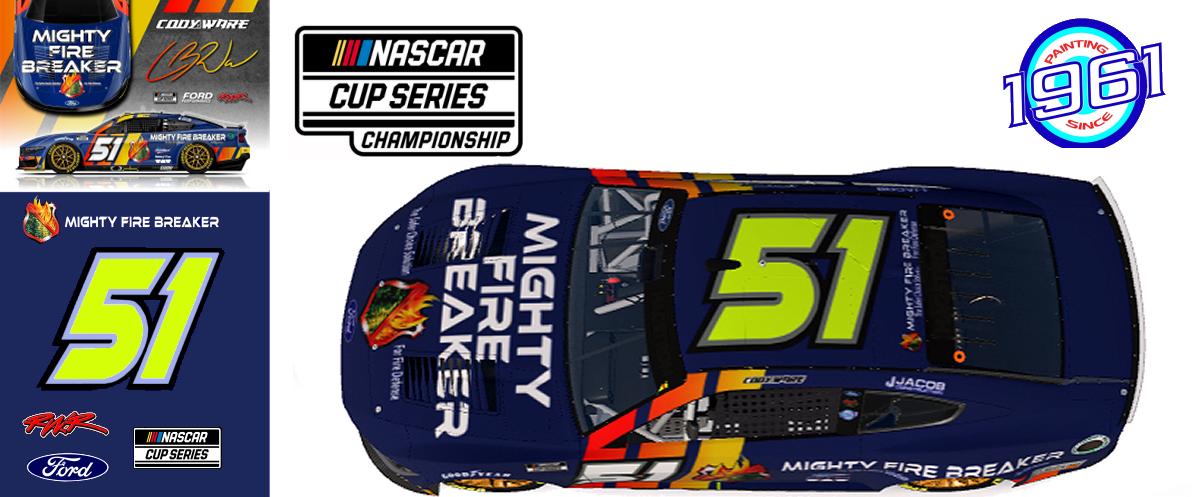 Preview of 2025 RWR # 51 Cody Ware / Mighty Fire Breaker Ford Mustang Dark Horse at Phoenix Raceway Nascar Championship. by Micael Hagstrom