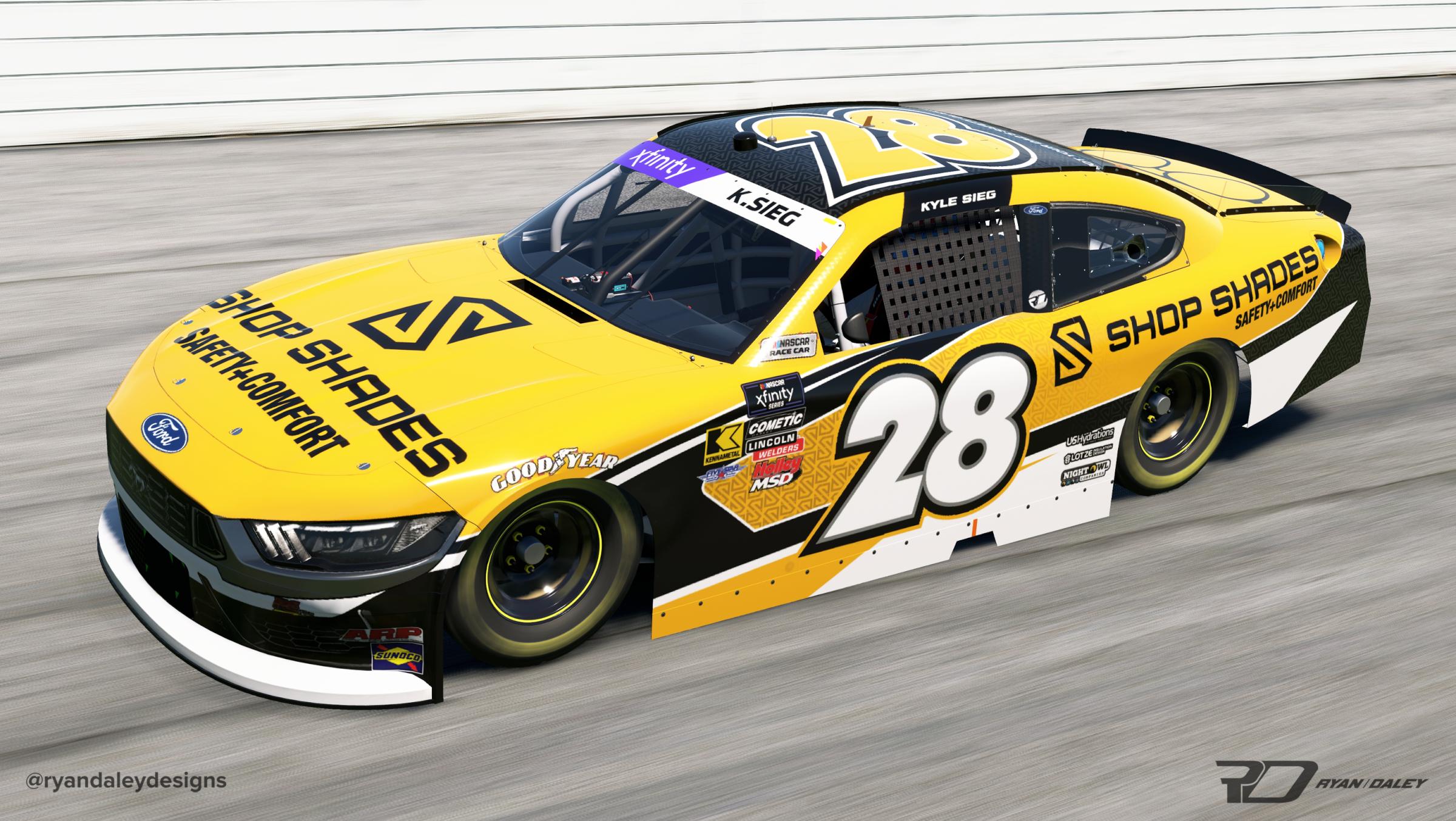 Preview of Official 2025 #28 Kyle Sieg Shop Shades With Numbers by Ryan Daley