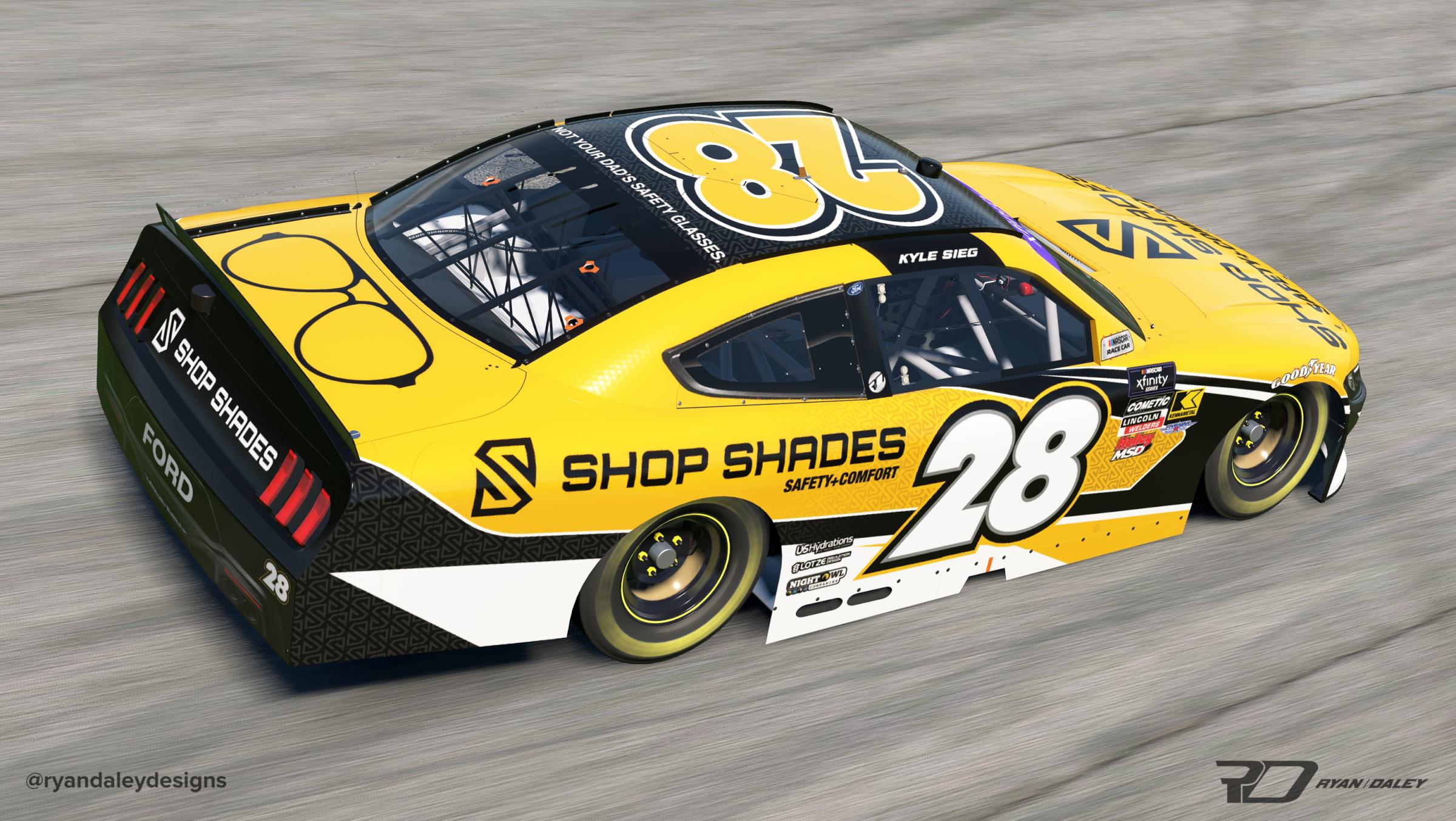 Preview of Official 2025 #28 Kyle Sieg Shop Shades With Numbers by Ryan Daley