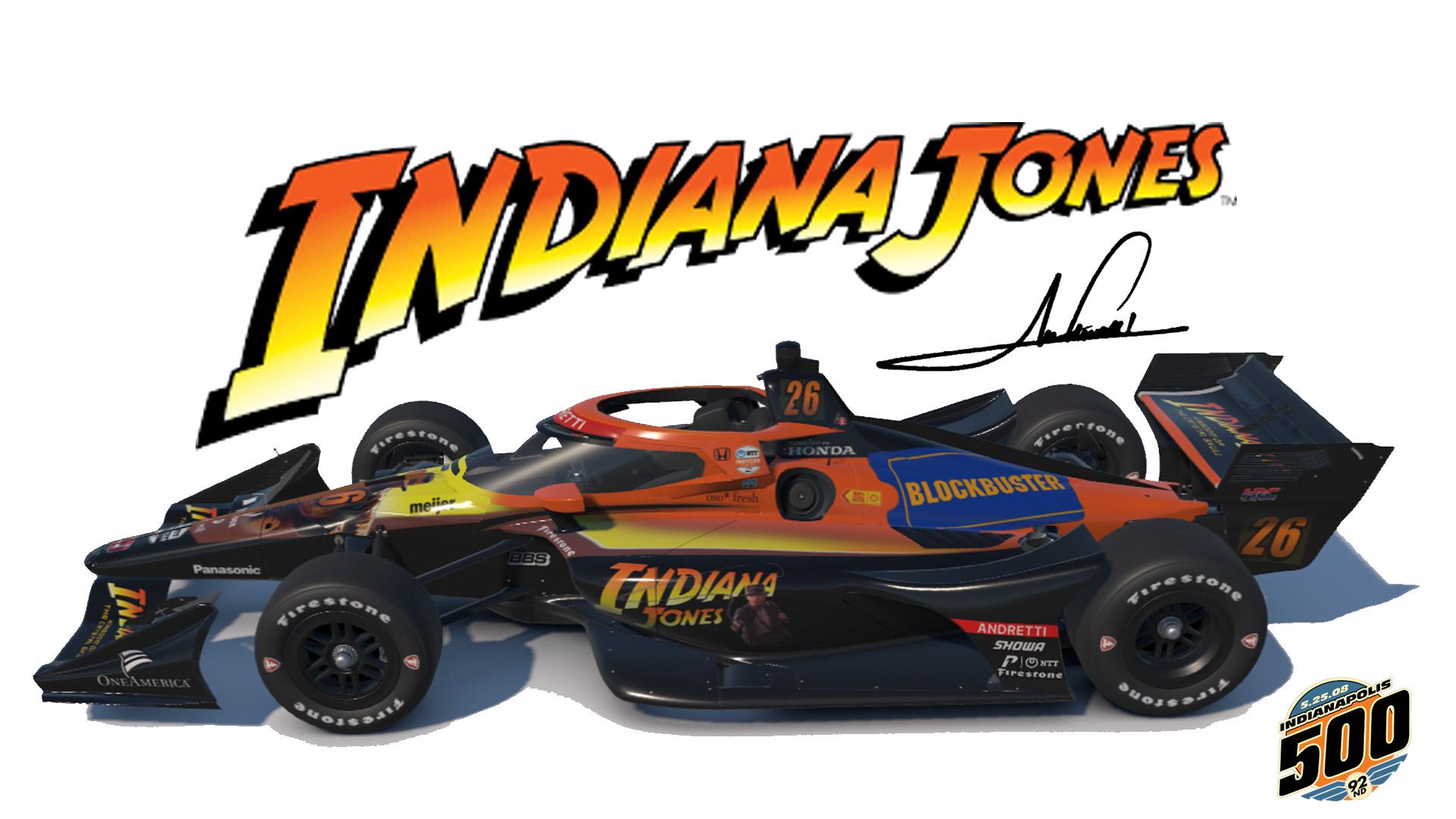 Preview of Marco Andretti - 2008 Indy 500 Car - Indiana Jones + Blockbuster by Thomas Hailey Jr