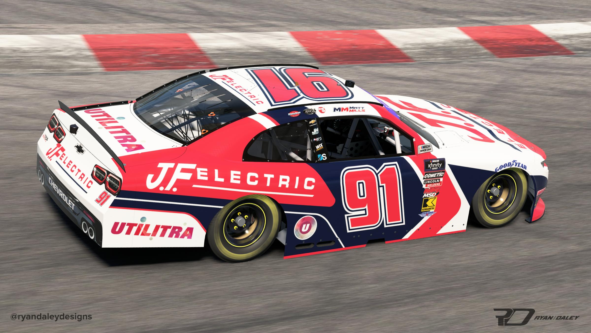 Preview of Official 2025 #91 Matt Mills J.F. Electric No Numbers by Ryan Daley