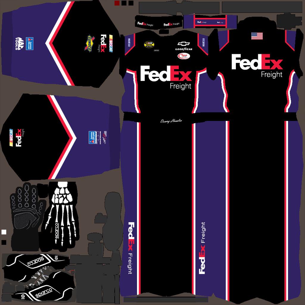 Preview of 2006 Denny Hamlin FedEx Freight Sparco Suit With Skull Hand Gloves And Sparco Shoes by Dylan Martens