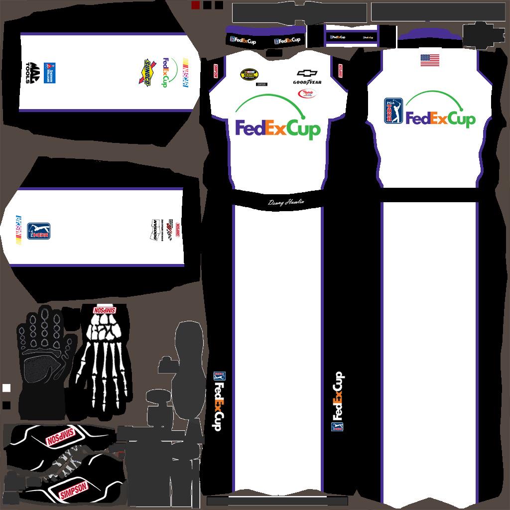 Preview of 2006 Denny Hamlin FedEx Cup Simpson Suit With Skull Hand Gloves And Shoes by Dylan Martens