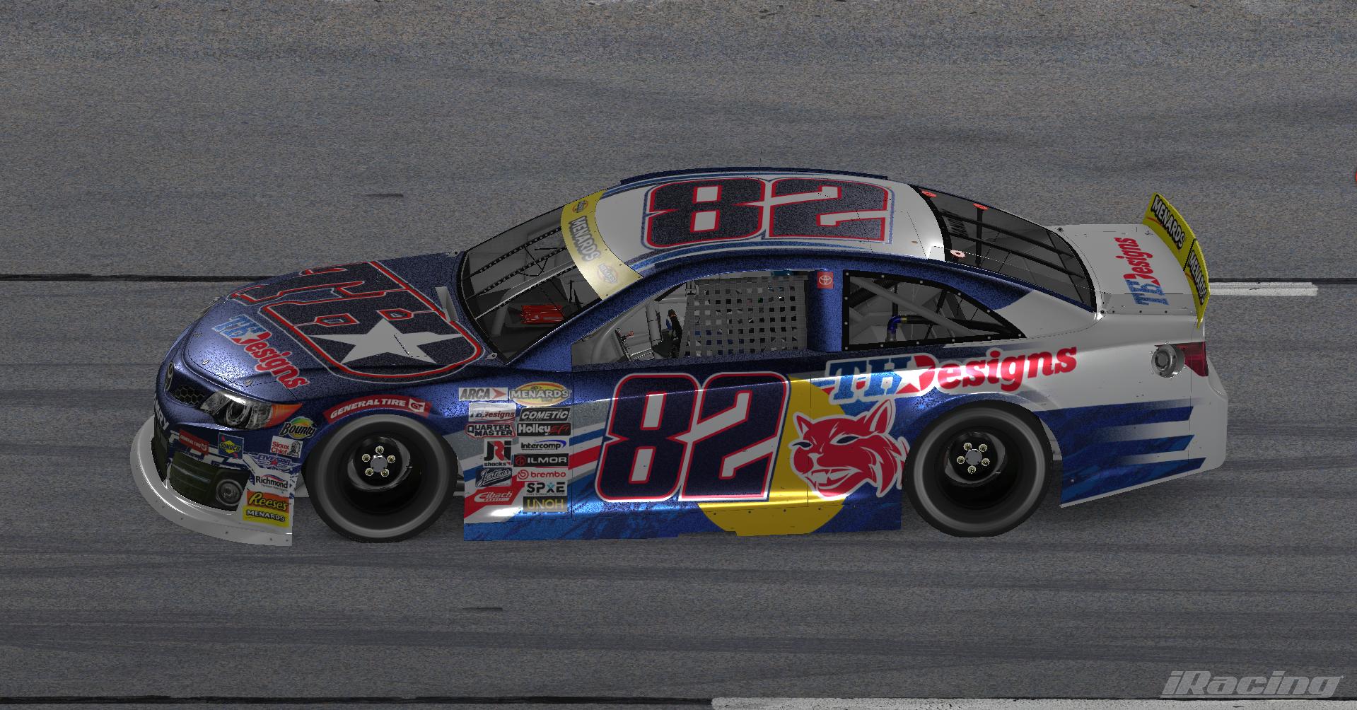 Preview of #82 - Jay Monnin - THD / TH Designs / "Red Cat" - Checkers N Wreckers ARCA Series 2025 / 2026 by Teejay Handley