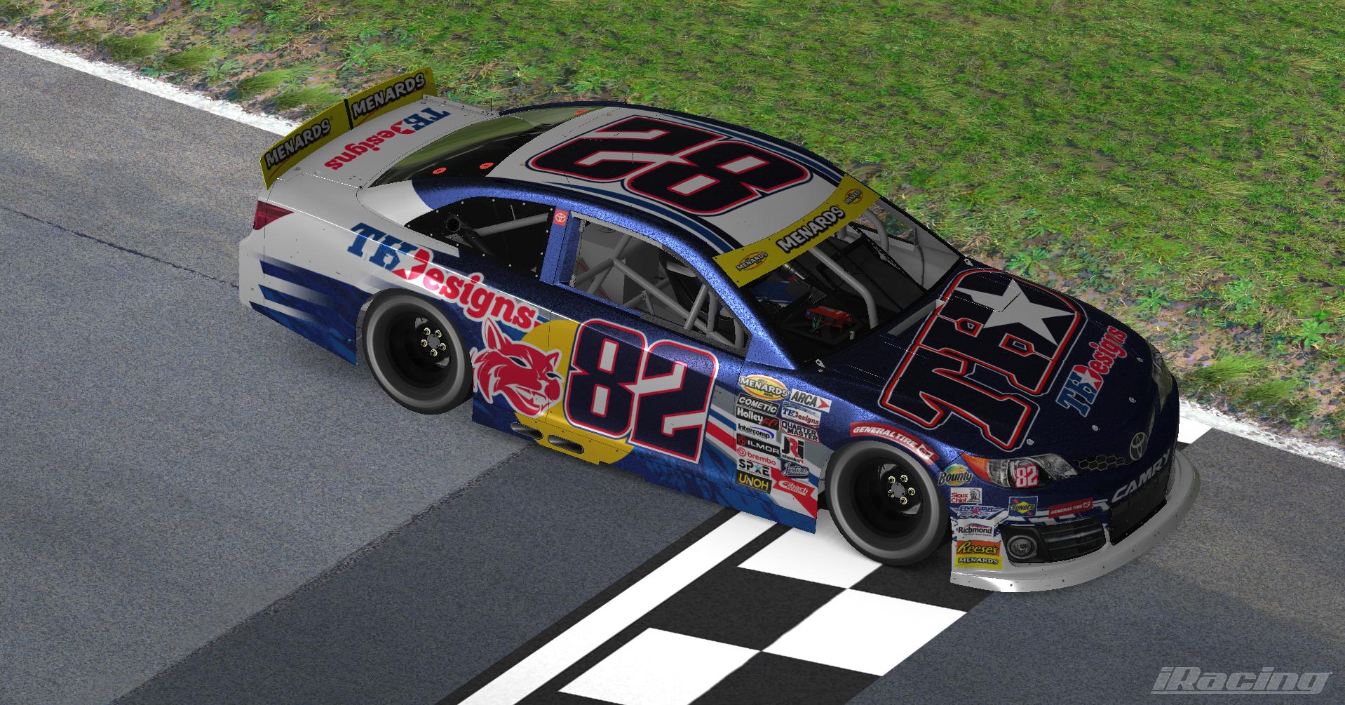 Preview of #82 - Jay Monnin - THD / TH Designs / "Red Cat" - Checkers N Wreckers ARCA Series 2025 / 2026 by Teejay Handley