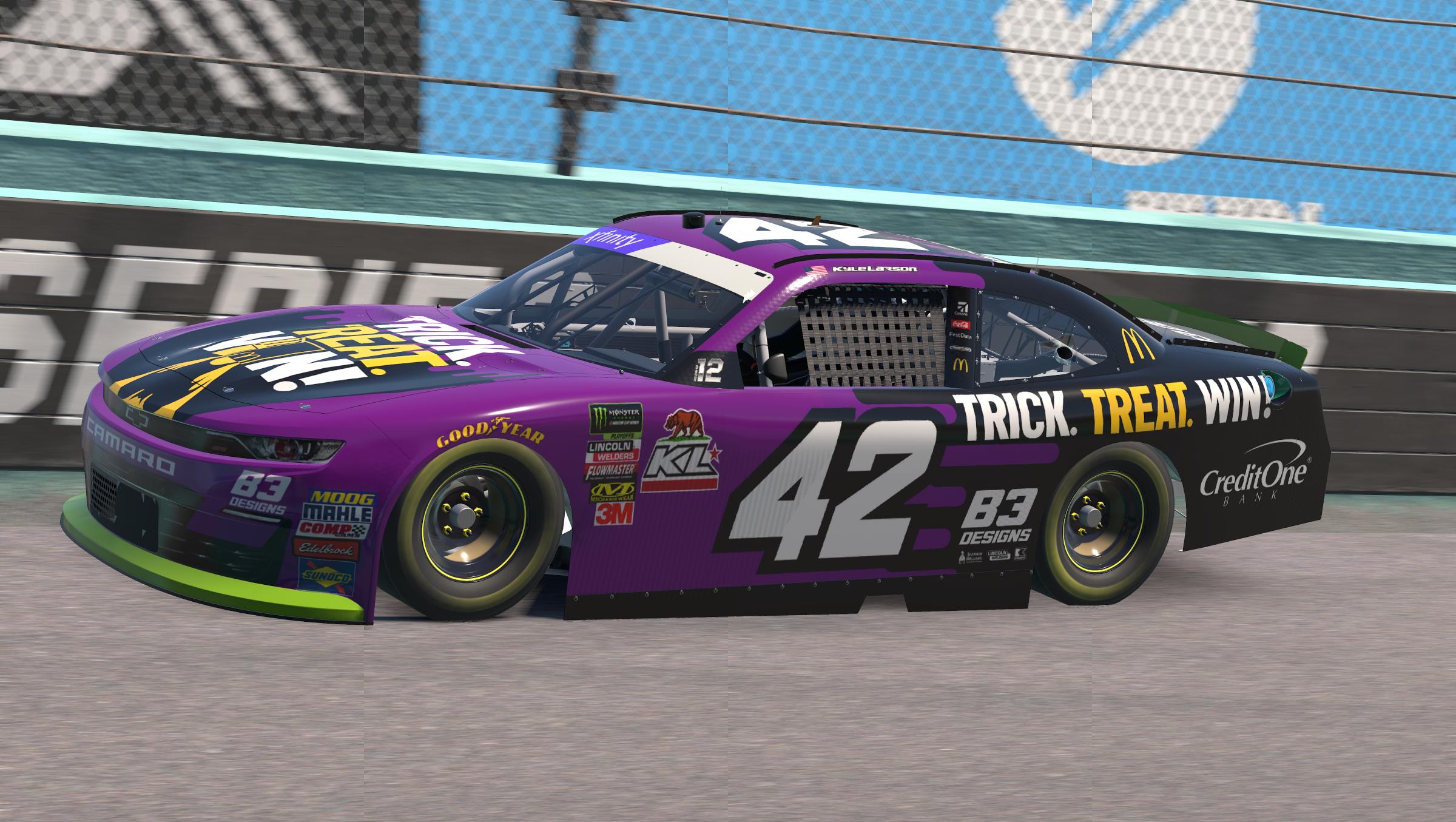 Preview of Kyle Larson Trick Treat Win Xfinity Camaro by Layne Graves